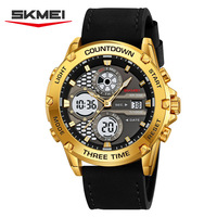 Shimei Elektronische Uhr für den Außenhandel, multifunktional, trendig, für Herren, digital, leuchtend, 30 m wasserdicht, Edelstahlband