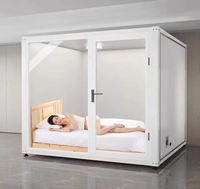 GYC02 Cabine de bureau insonorisée mobile moderne, cadre en alliage d'aluminium et verre de haute technologie pour entrepôts, salles de chant/chant et de piano, ignifuge
