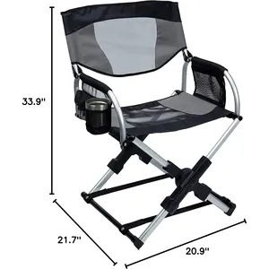 OEM Regiestuhl Silla De Director 5.34 Pounds Portable Metal Makeup Outdoor Folding Camping Fishing Garden Beach Director Chairs