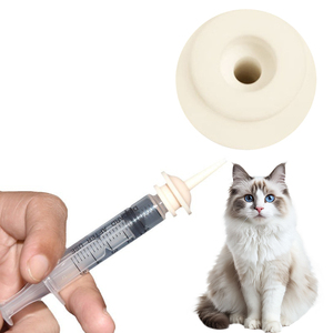 Jeringa de silicona ecológica e impermeable para alimentación de mascotas, con tetina, para cachorros y gatitos recién nacidos, inyector de líquidos y patrón sólido. - Product Image 1