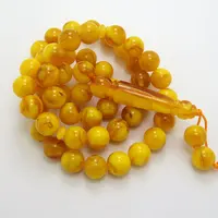 Amber Color Resin Rosary for Women, Muslim Prayer Beads