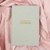 Journal personnalisé en lin de gratitude quotidienne impression de carnets de journaux à couverture rigide personnalisables