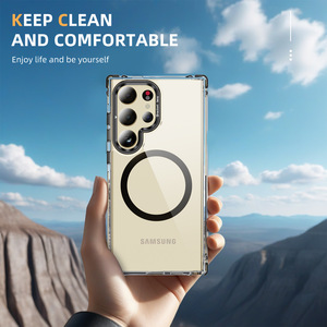 <span class=keywords><strong>Coque</strong></span> de téléphone en TPU PC transparente à la vente, avec anneau magnétique et protection d'objectif pour Samsung <span class=keywords><strong>Galaxy</strong></span> S23/S24 Ultra, antichoc, Pro Max - Product Image 2