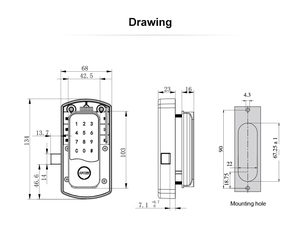 Mk733 không thấm nước kim loại cảm ứng kỹ thuật số màn hình bàn phím mã khóa cửa thông minh cho đồ nội thất công cộng tủ khóa - Product Image 4