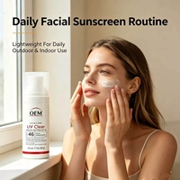Crème solaire sans huile à la niacinamide SPF46 avec pompe, recommandée par les dermatologues, protection UVA UVB pour usage intérieur et extérieur