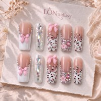 Expédition mondiale – Nouveaux faux ongles 3D faits main en PMMA, courbes carrées 3.0, couvrance totale, réutilisables, OEM, 10 pièces