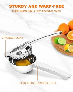 Presse-agrumes manuel multifonction en acier inoxydable avec poignée pour citron et autres fruits - Product Image 2