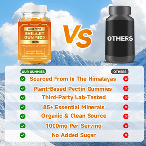 Gomitas de Extracto de Shilajit <span class=keywords><strong>del</strong></span> Himalaya, Ashwagandha, Maca y Saw Palmetto Orgánicas de 1000 MG, de Primera Calidad, con Etiqueta Privada Personalizada, para Hombres - Product Image 6