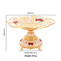 Petite assiette décorative en alliage de zinc en forme de liane de rose, style luxe léger, électroplaquée, pour table de café d'hôtel, décoration de snacks et pâtisseries