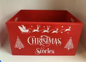 Gỗ lưu trữ Organizer Box handmade giáng sinh giỏ quà tặng bằng gỗ giáng sinh hộp quà tặng giáng sinh hộp có nắp đậy - Product Image 2