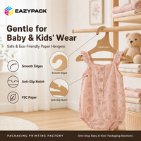 Présentoir en carton kraft personnalisé OEM pour cintres en papier avec encoche pour sangle, idéal pour les magasins d'enfants (vente en gros)
