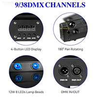 Luces de haz RGBW profesionales de 8x12W DMX512 con control de píxeles individual, alto CRI 95, regulables, IP20, iluminación para escenarios