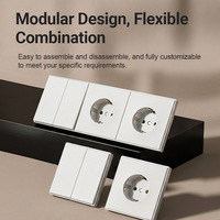 Enchufe de Pared Estándar Europeo Gris para Venta al por Mayor, 16A 250V, Montaje Empotrado, Panel de PC Suave al Tacto, Tomacorriente Doméstico
