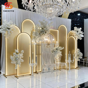 Fondo de escenario de boda suave decoración marco geométrico forma de corazón telón de fondo de luz Led - Product Image 5