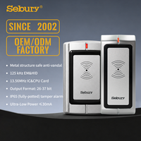 Lecteur de cartes RFID à double fréquence tout en métal pour contrôle d'accès, étanche IP65, Wiegand 26-37 bits, 125 kHz, 13,56 MHz