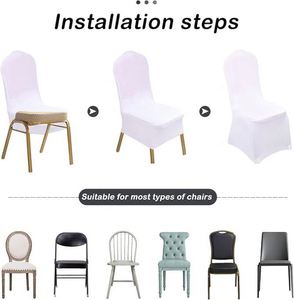 ผ้าคลุมเก้าอี้สแปนเด็กซ์สีขาวสำหรับงานแต่งงาน งานเลี้ยง งานอีเว้นท์ ยี่ห้อ Pour Mariage Blanc - Product Image 3