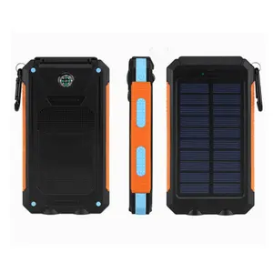 Innovative and waterproof 10000 mah solar power bank and flashlight