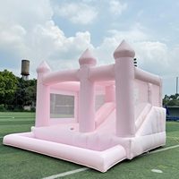 Château gonflable rose pour mariage, trampoline, structure de saut avec souffleur, location pour événements, jouet pour enfants, lit de saut extérieur