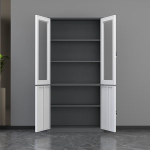 أرشيفية فولاذية حديثة مقاومة للصدأ ببابين قابلة للتعديل زجاج تخزين مستندات لورش العمل بسعر الجملة من المصنع - Product Image 2