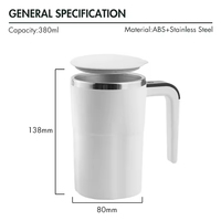 Tasse à café portable intelligente à agitation magnétique et détection de température, en acier inoxydable, à agitation automatique