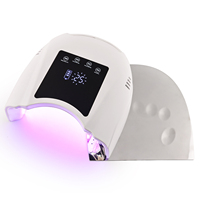 Nouvelle Conception Lampe LED Sans Fil 98W pour Gel de Construction Flash Cure 30s, Séchoir à Ongles Rechargeable Lumière Rose Professionnel pour Maison et Salon