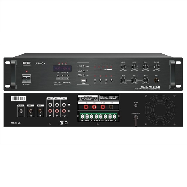 Volume Individual Control Pre-amplifier with FM+USB+Timing+Remote Control+4Zones 100W