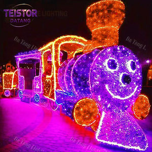 Motif lumineux de train de Noël 3D LED pour extérieur, idéal pour les centres commerciaux et les parcs, décoration de fêtes - Product Image 2