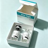 Solution d'emballage compacte pour flacons de 3 ml, 5 ml et 10 ml avec inserts personnalisés, construction en carton blanc et impression de logo