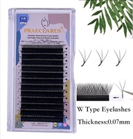 Extensions de cils en gros 0.07W, courbure C, D, DD, logo personnalisé accepté, volume W Lash