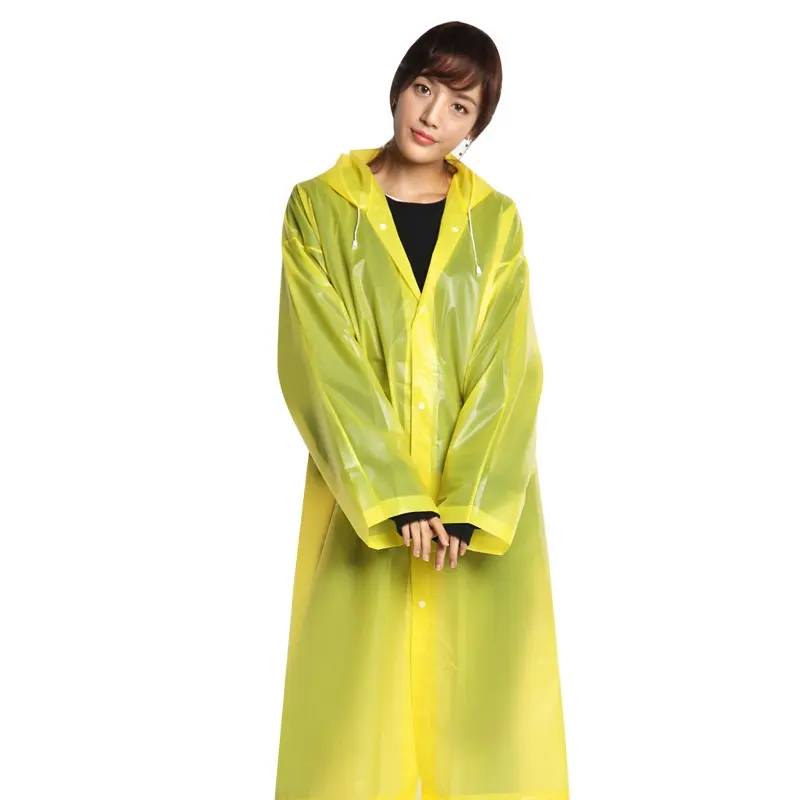 Vêtements d'extérieur Combinaisons de pluie Combinaison de pluie Portable Couleur Bleu Poncho EVA Épaisseur Plastique PVC Imperméable Adulte À Capuche Imperméable Vêtements de pluie