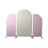 Arc de mariage rose et Beige, 2 pièces, support d'arrière-plan pour décoration de fond de mariage