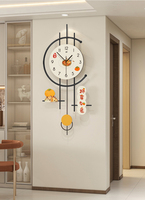 Horloge murale créative de style chinois, horloge murale numérique moderne avec pendule en forme de tigre, pour salon