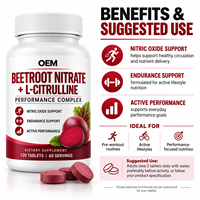 Comprimés de nitrate de betterave et L-citrulline – Soutien premium à l'oxyde nitrique pour l'endurance des adultes actifs – Vente en gros en vrac sous marque privée OEM