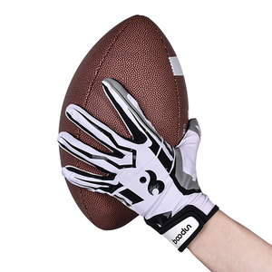 Gants de football américain professionnels <span class=keywords><strong>HBG</strong></span> 1071 antidérapants et respirants avec gants de rugby en silicone intégral - Product Image 4