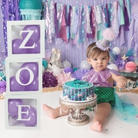 Boîte à lettres transparente pour baby shower, anniversaire, mariage, boîte à ballons personnalisée avec nom pour décorations de fête d'anniversaire, enfants, baby shower fille