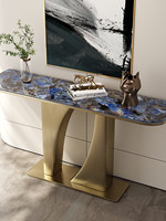 Console d'entrée en marbre de style italien, luxe léger, moderne et simple, avec structure modulaire et personnalisation possible