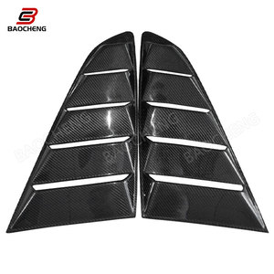 Cho Mustang 2015 + xe phía sau louver cửa sổ bên màn trập Bìa TRIM Sticker Vent Scoop sợi carbon sợi carbon Phụ Kiện Màu Đen - Product Image 2