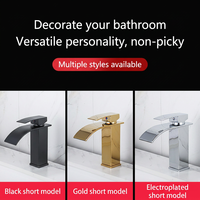 Robinet cascade en acier inoxydable pour lavabo, eau chaude et froide, design moderne, montage sur comptoir, robinet de lavabo pour salle de bain