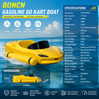 Bateau de loisirs marin robuste et étanche en fibre de verre anti-usure avec moteur 2 temps pour SUP et karting nautique
