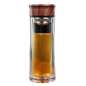 Double-walled Glass Water Cup With Lid Filter Heat-resistant For Business Gift Car Use - Product Image 5