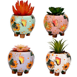 Macetas Pequeñas de Cerámica JM Coloridas para Plantas Suculentas, Macetas para Bonsái, Macetas para Flores para Decoración del Hogar - Product Image 4