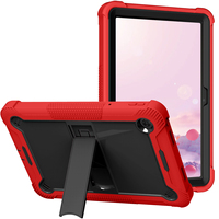 Étui de protection robuste en silicone de qualité supérieure pour tablette, couleur rouge vif, avec support pour enfants, compatible TCL Tab 10 5G