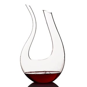 Decantador de vino en forma de U de cristal hecho a mano, accesorios de vino tinto, Carafe, regalo de Navidad, Casa, bar, 1500ml, superventas en línea - Product Image 2