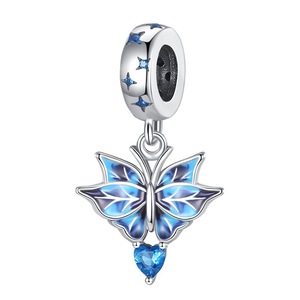 Accesorios de pulsera DIY Serie de mariposa luminosa Colgante Chapado en cobre Colgantes de plata 925 Calidad fina - Product Image 2