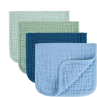 SAILING Lot de 5 langes d'épaule pour bébé en mousseline 100% coton, 10x20 pouces, essentiels pour nouveau-né, bleu et vert, unis