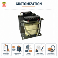 Transformateur d'isolement basse fréquence 300V 50Hz 4800VAC, transformateur à lamelles EI avec bornier pour l'industrie des nouvelles énergies