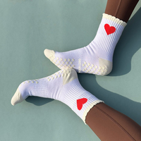 Femmes Vente en gros Crew Logo personnalisé Chaussettes de yoga Ballet Sports Respirant Grip Coton Antidérapant Antidérapant Pilates Chaussettes