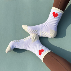 Vrouwen Groothandel Crew Custom Logo Yoga <span class=keywords><strong>Sokken</strong></span> Ballet Sport Ademende Grip Katoen Anti-Slip Antislip Pilates <span class=keywords><strong>Sokken</strong></span> - Product Image 6