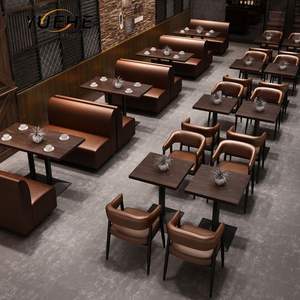 Moda güzellik modern lüks çift taraflı deri sandalye ve masa bar restoran kabini kanepe - Product Image 1