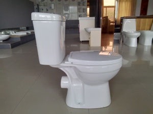WC en céramique sans bride, à chasse d'eau directe, 2 pièces, pour le Royaume-Uni et l'Europe - Product Image 3